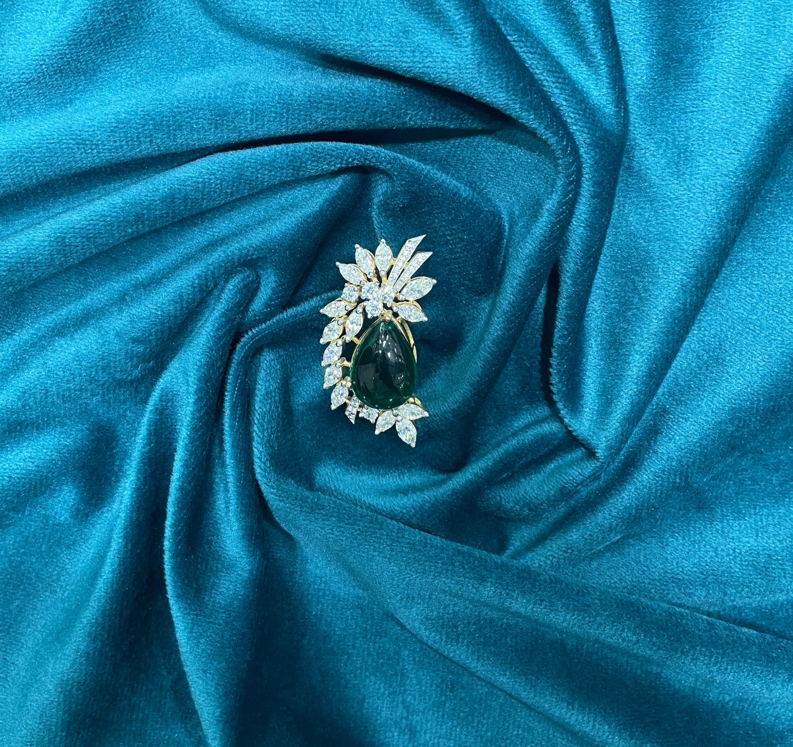 Emerald Studded Brooch